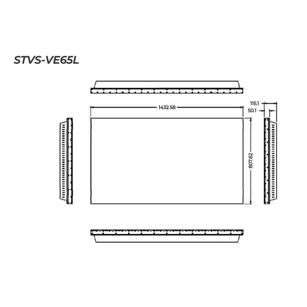STARVIEW 65" 500 NITS 4K EVEN BEZEL 1.7MM VIDEO WALL STVS-VE65L