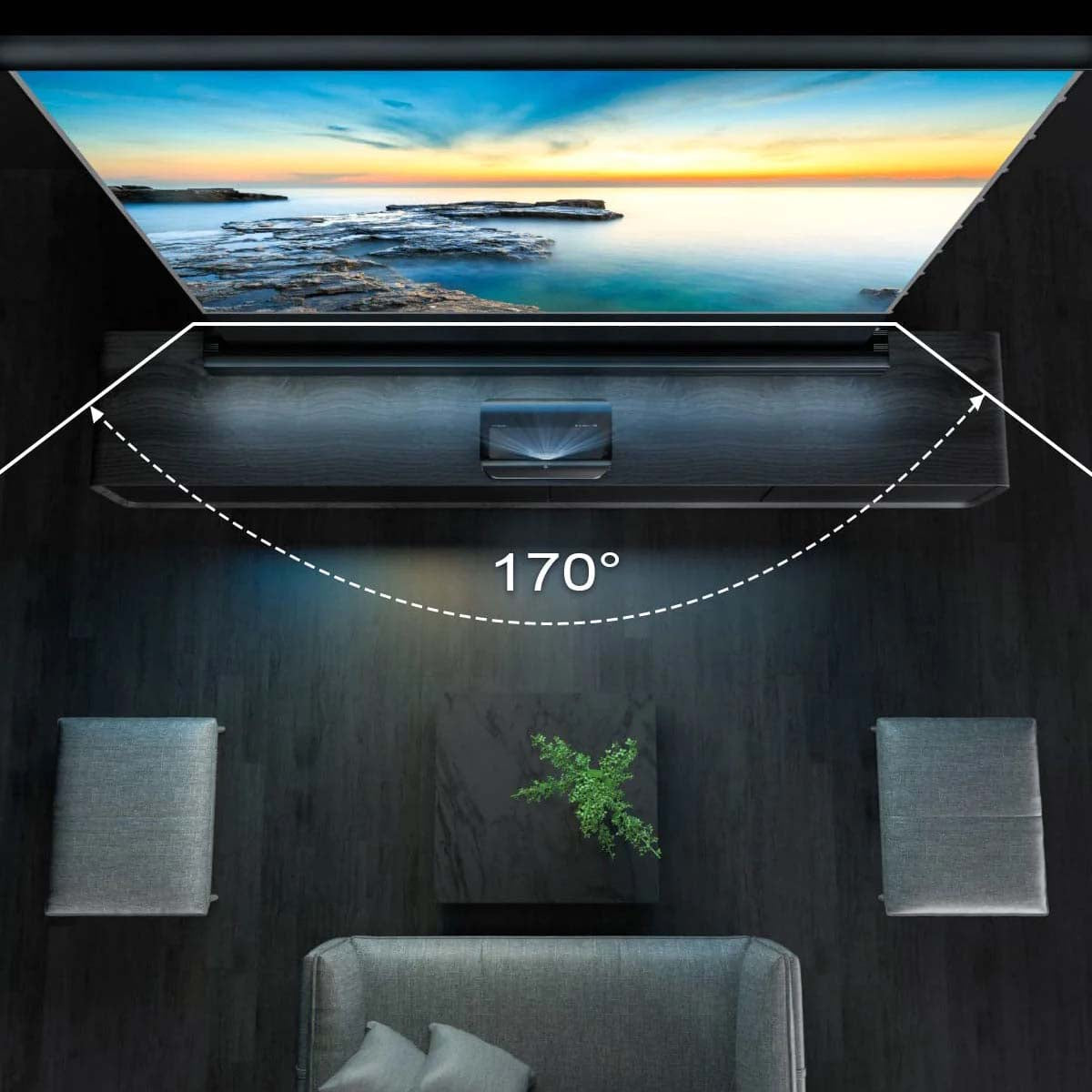 Starview Floor Rising Screen Black Crystal Series